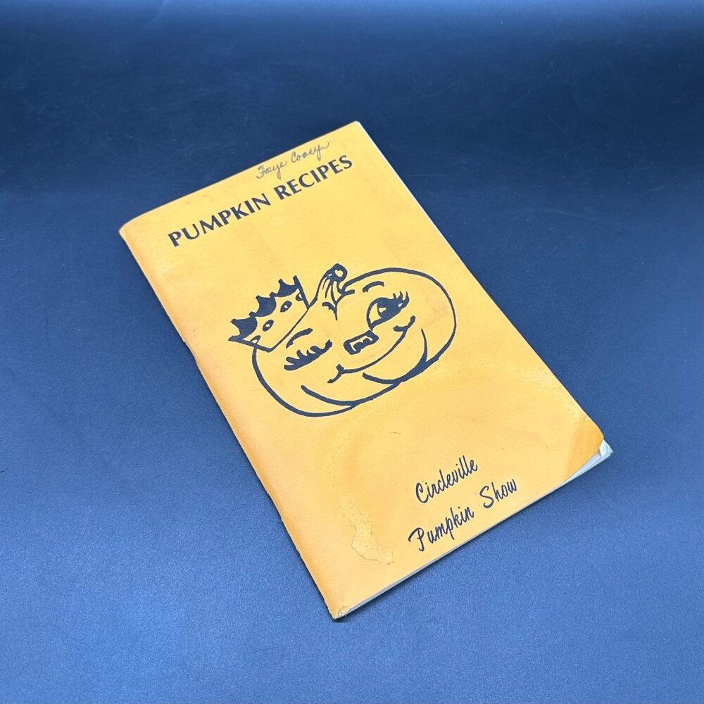 Vintage Cookbook 1970s Circleville Ohio Pumpkin Recipes Book Autumn Kitsch Paper